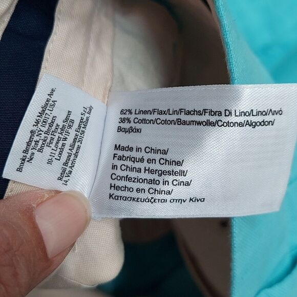 Brooks Brothers Plain Front Linen Cotton Blend Shorts Sz 35 NWT - Picture 6 of 14